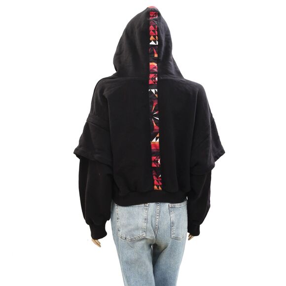 Free People Snow Flow Hoodie sweatshirt Top Printed Stripe Ribbed XS NEW 274837 - Picture 9 of 12